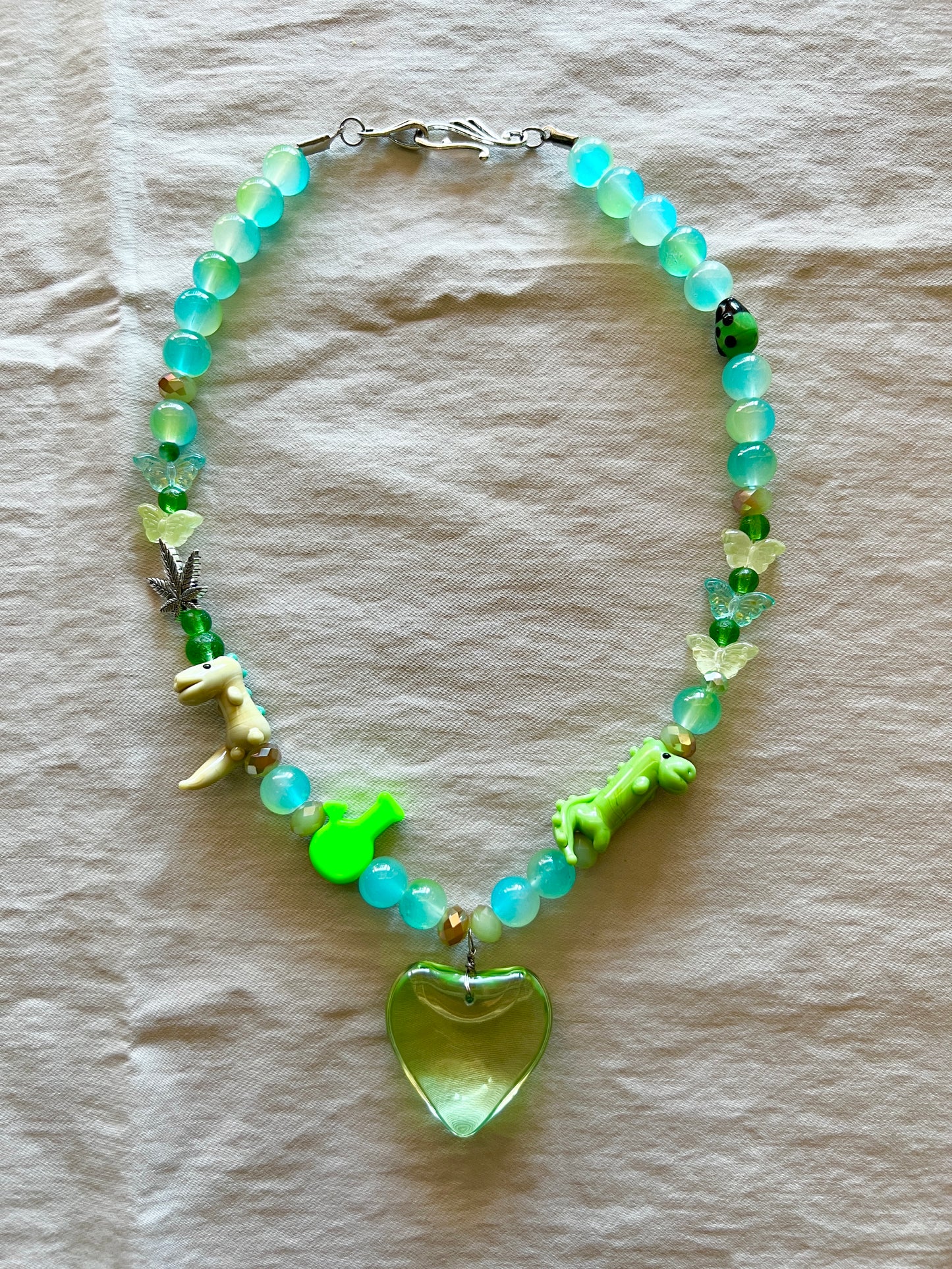 Dino Story Glass Beader Necklace