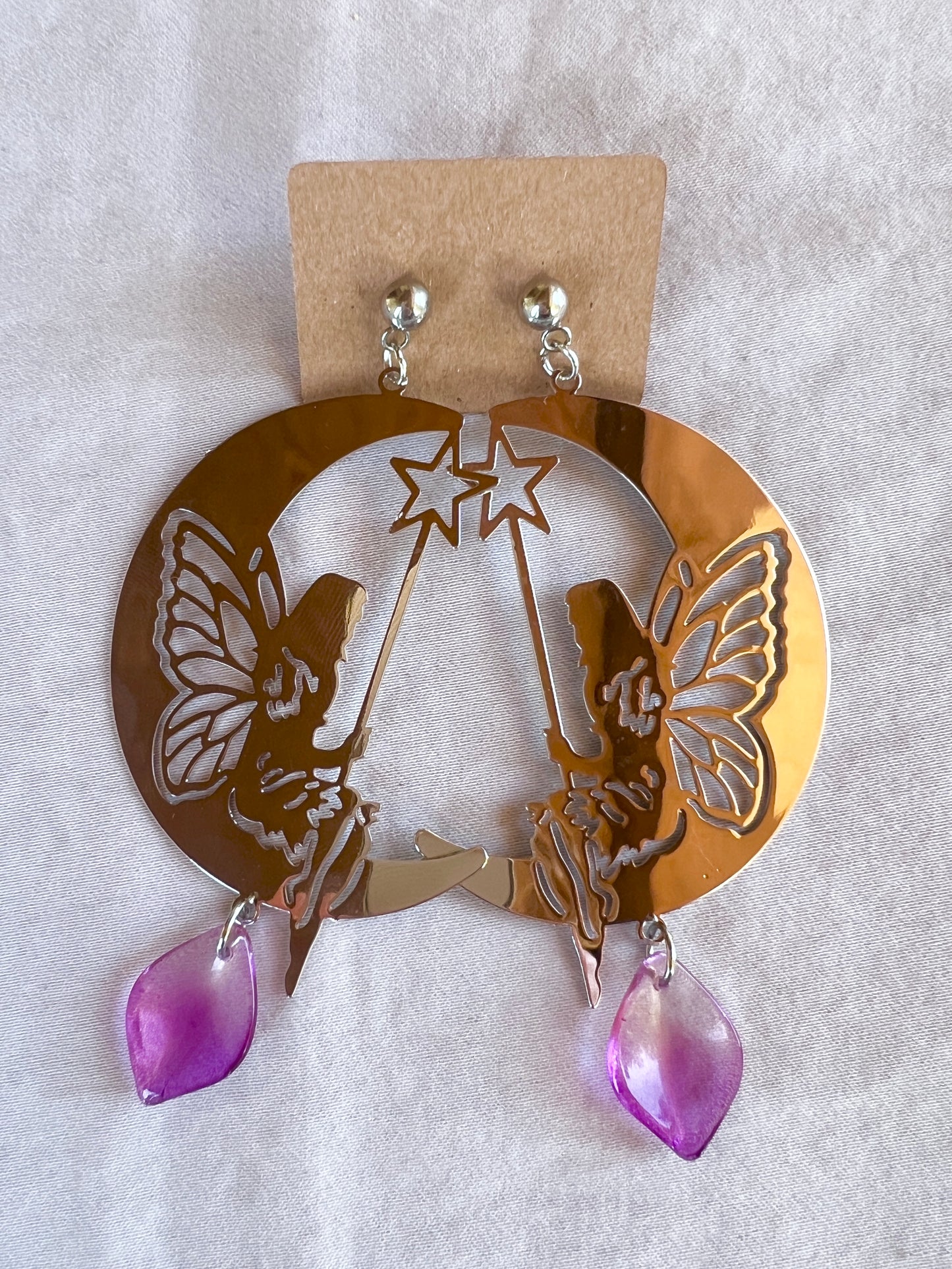 Deep Night Moon Fairy Studs