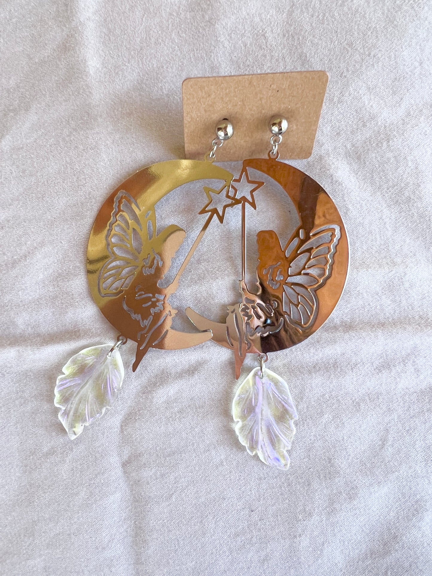 Iridescent Moon Fairy Studs