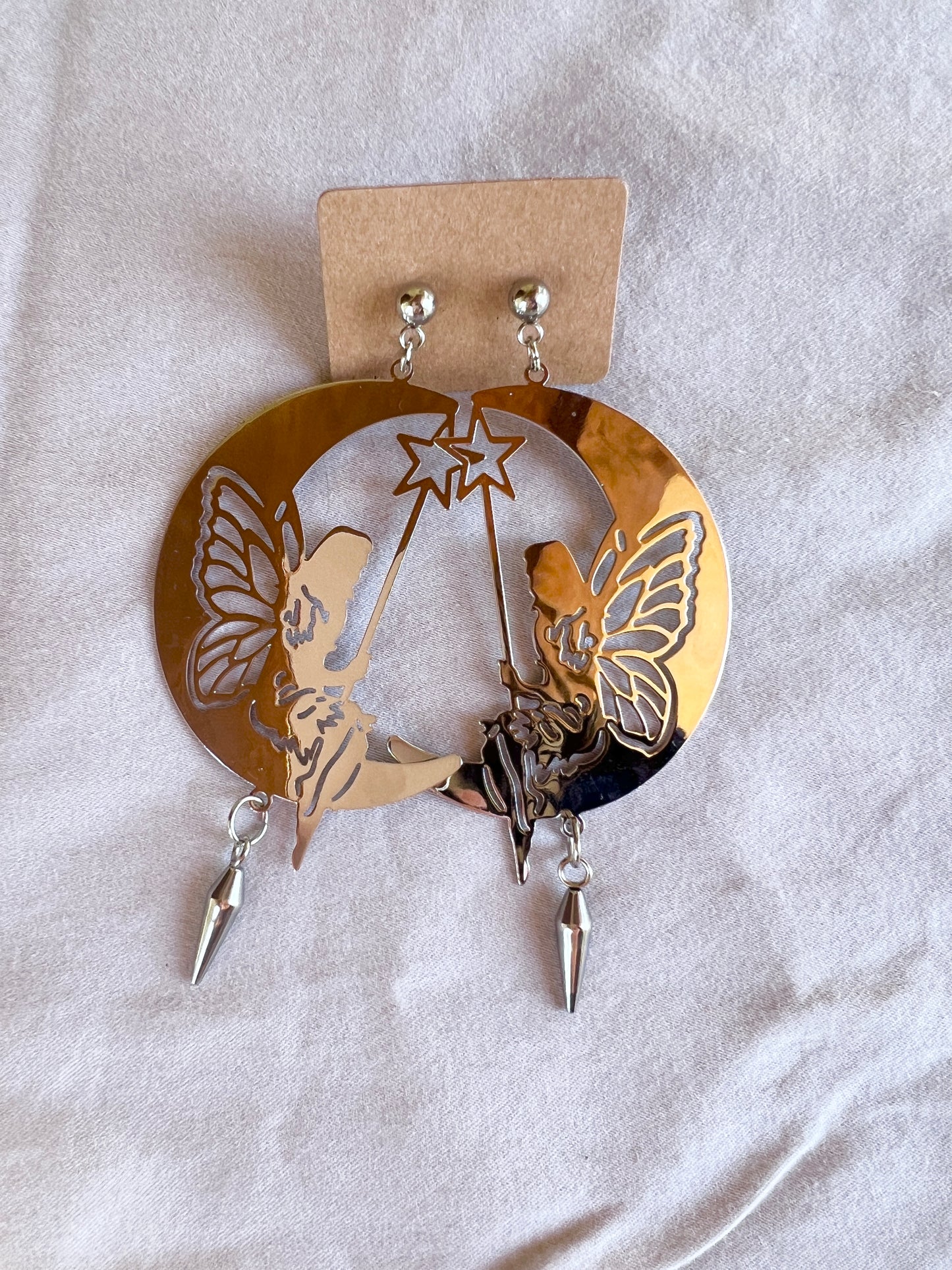 Little Spikes Moon Fairy Studs