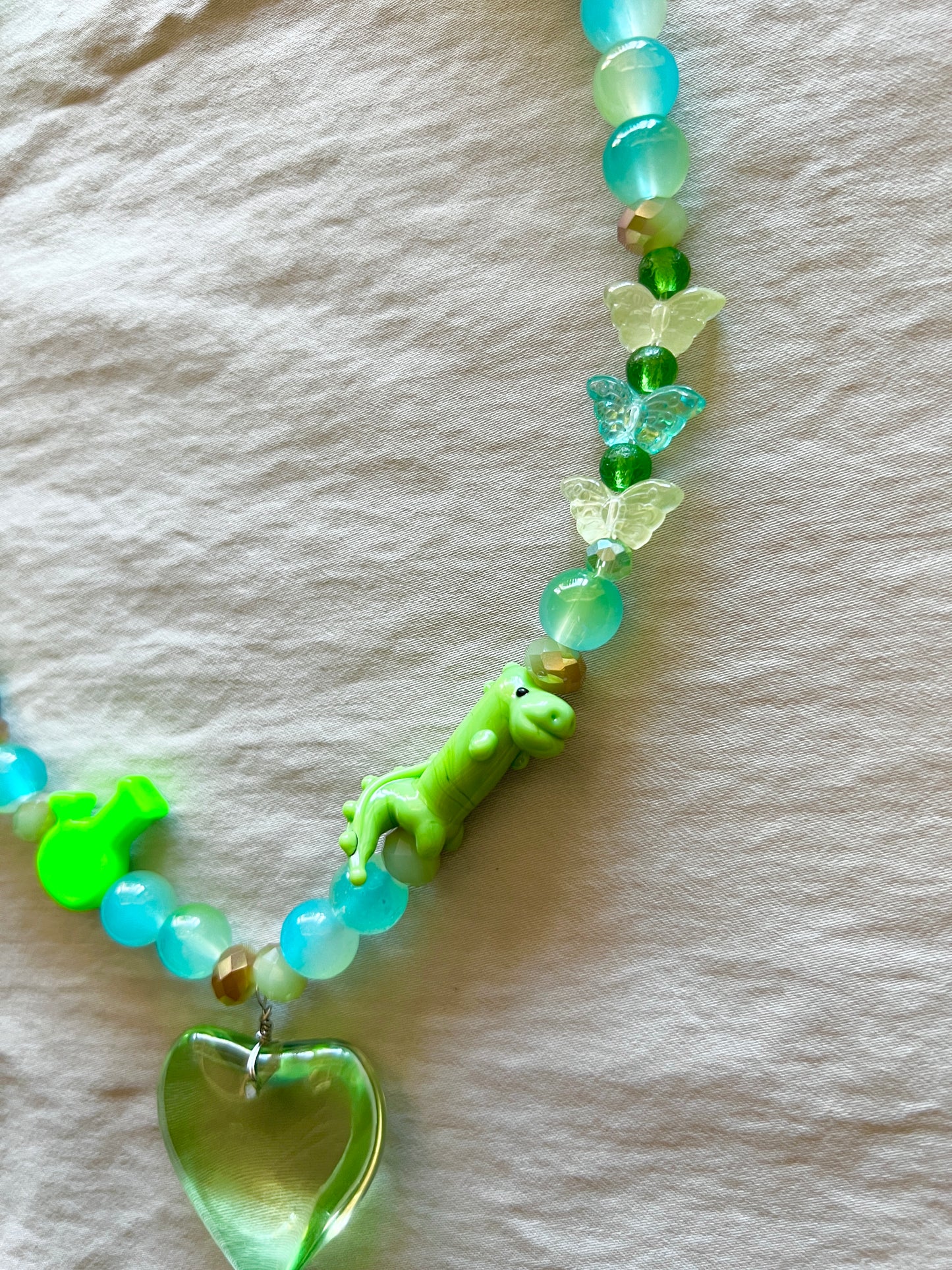 Dino Story Glass Beader Necklace
