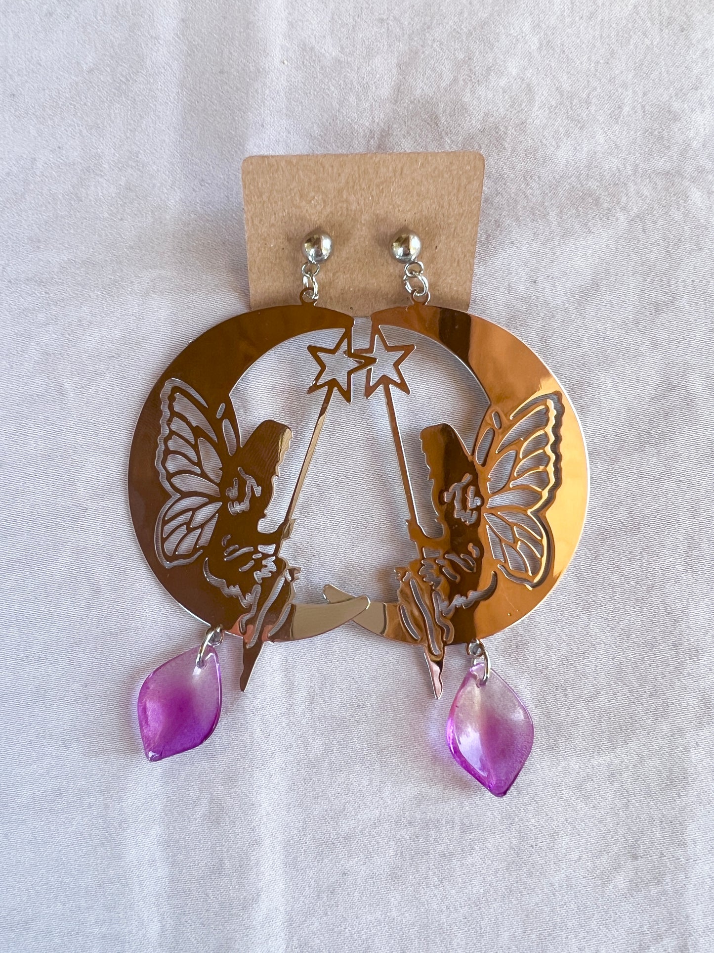 Deep Night Moon Fairy Studs