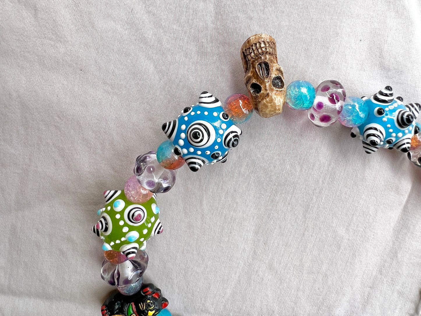 Lucky Cat Glass Beader Necklace