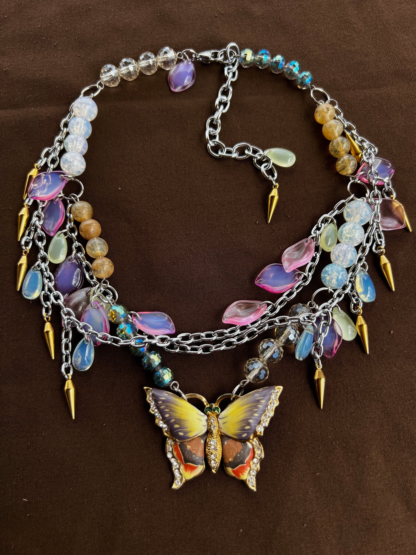 Orchid’s Kiss - Glass Fantasy Chain + Earrings Set