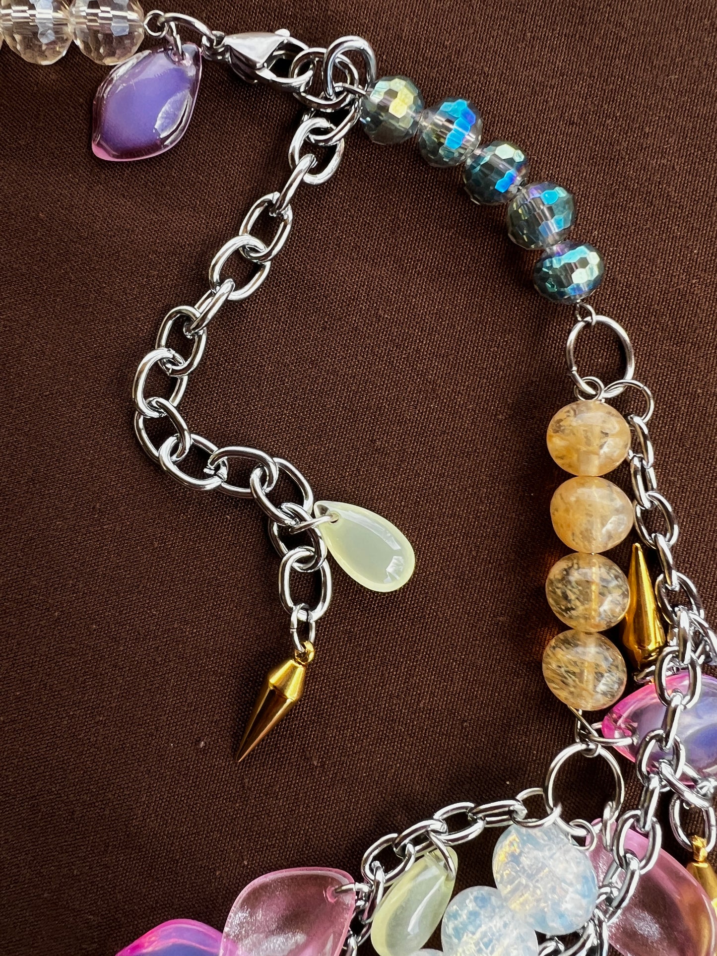 Orchid’s Kiss - Glass Fantasy Chain + Earrings Set