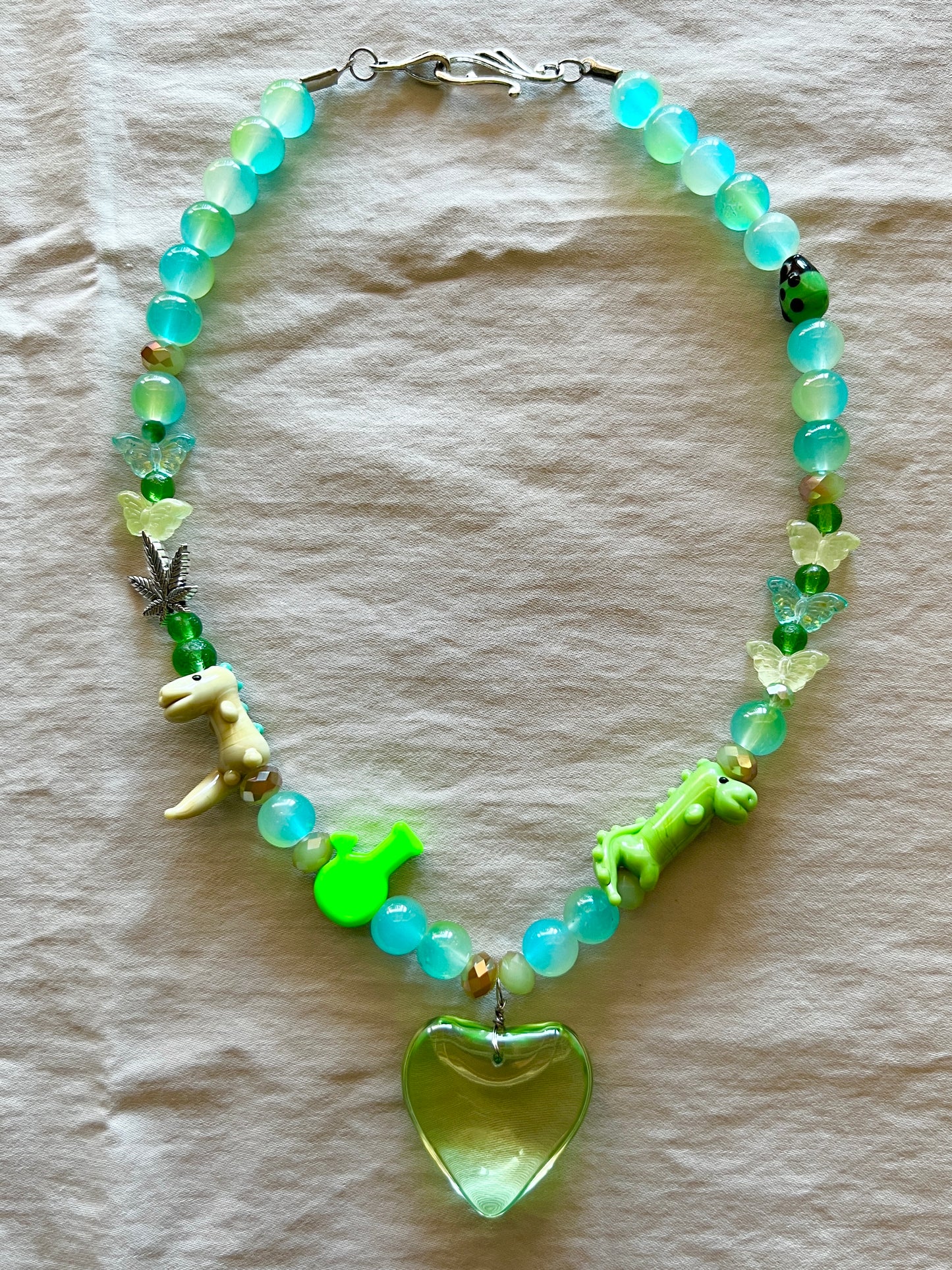 Dino Story Glass Beader Necklace