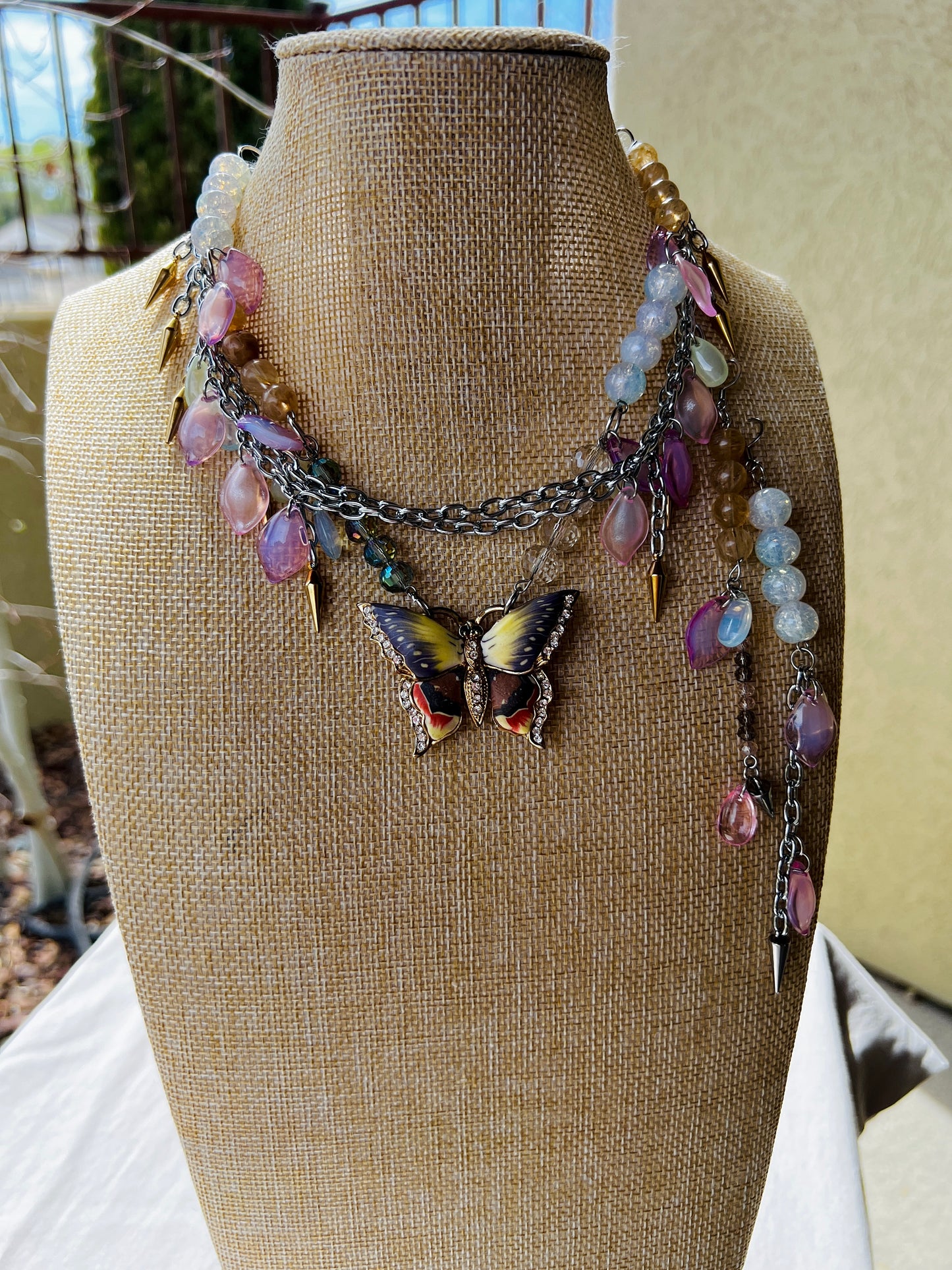 Orchid’s Kiss - Glass Fantasy Chain + Earrings Set