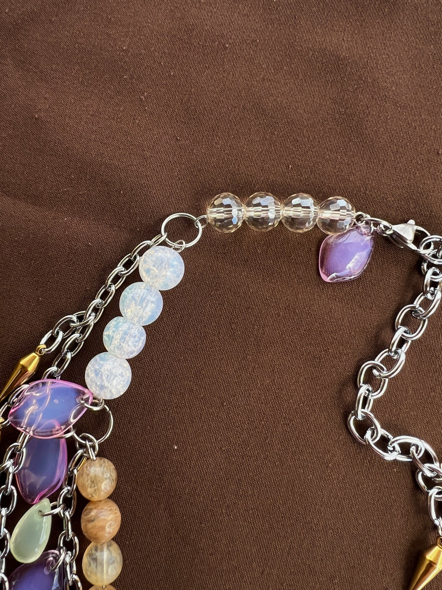 Orchid’s Kiss - Glass Fantasy Chain + Earrings Set