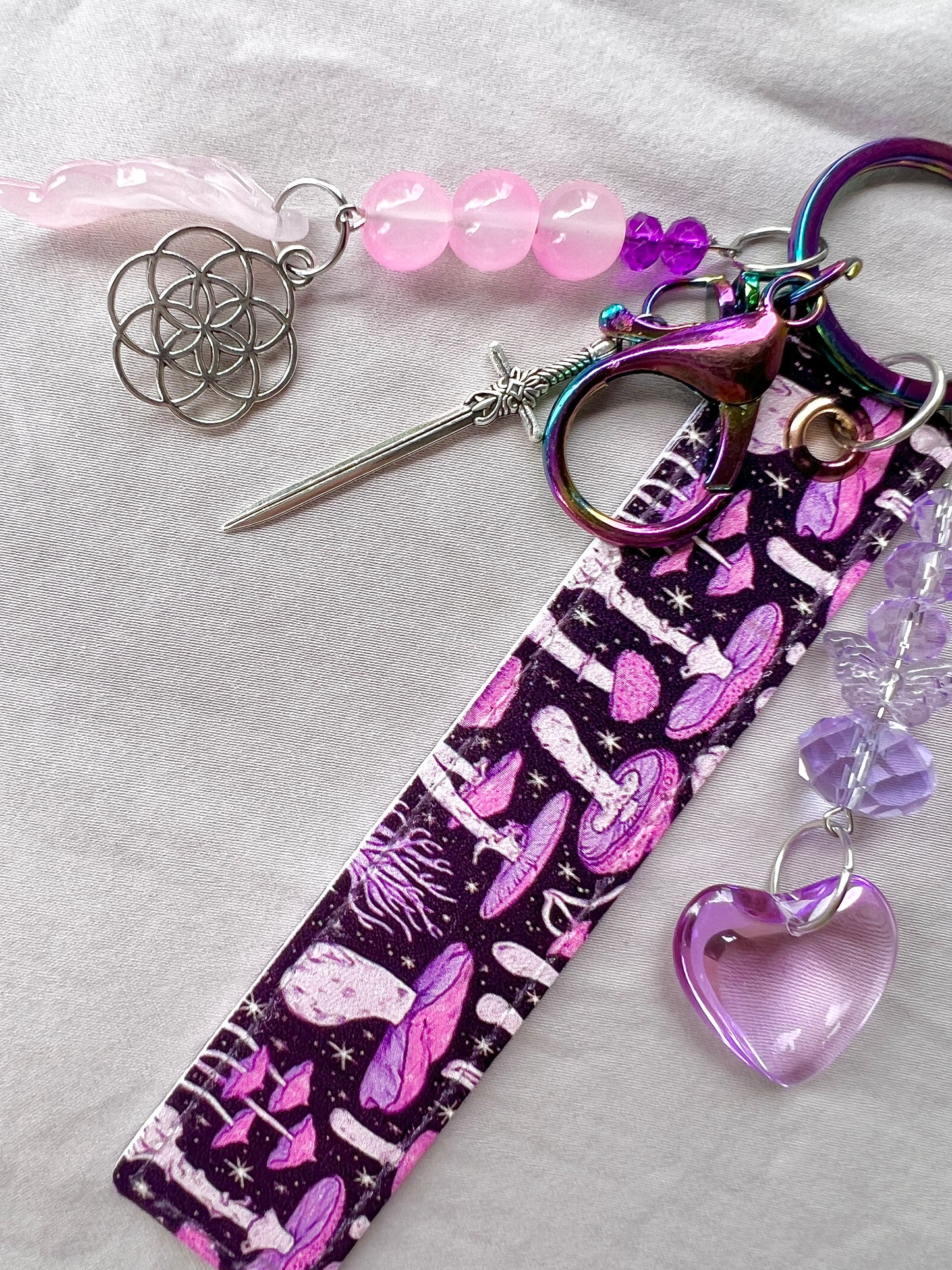 Soft Pink Underbelly Lucky Charm Keychain