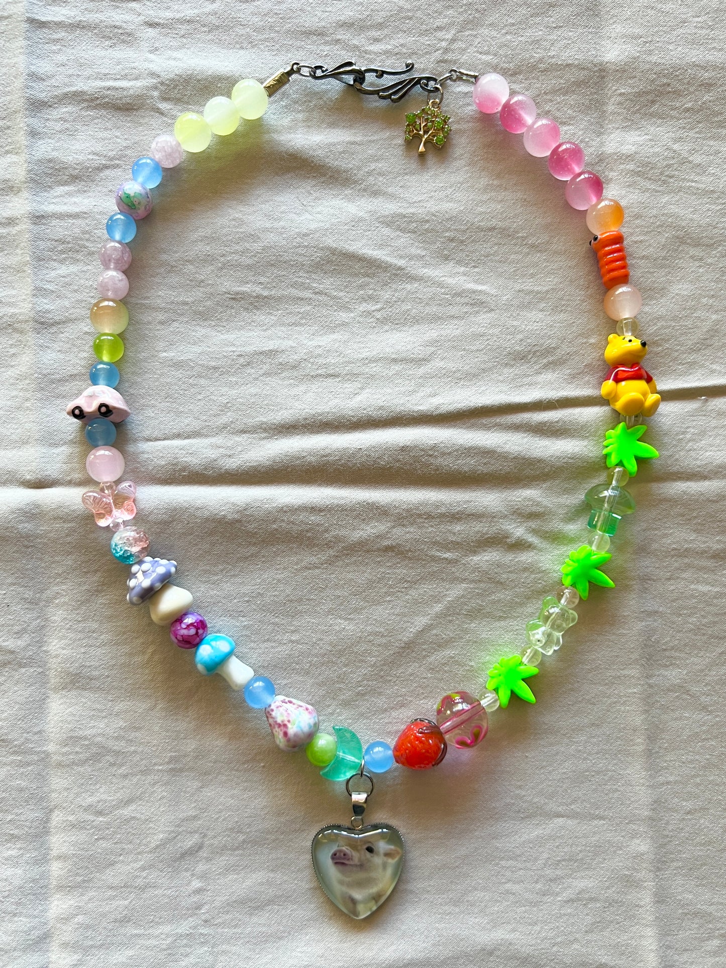 Pig in the City Glass Beader Necklace