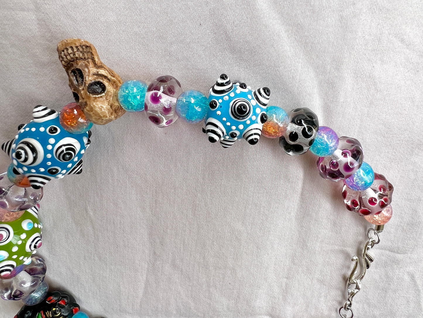 Lucky Cat Glass Beader Necklace