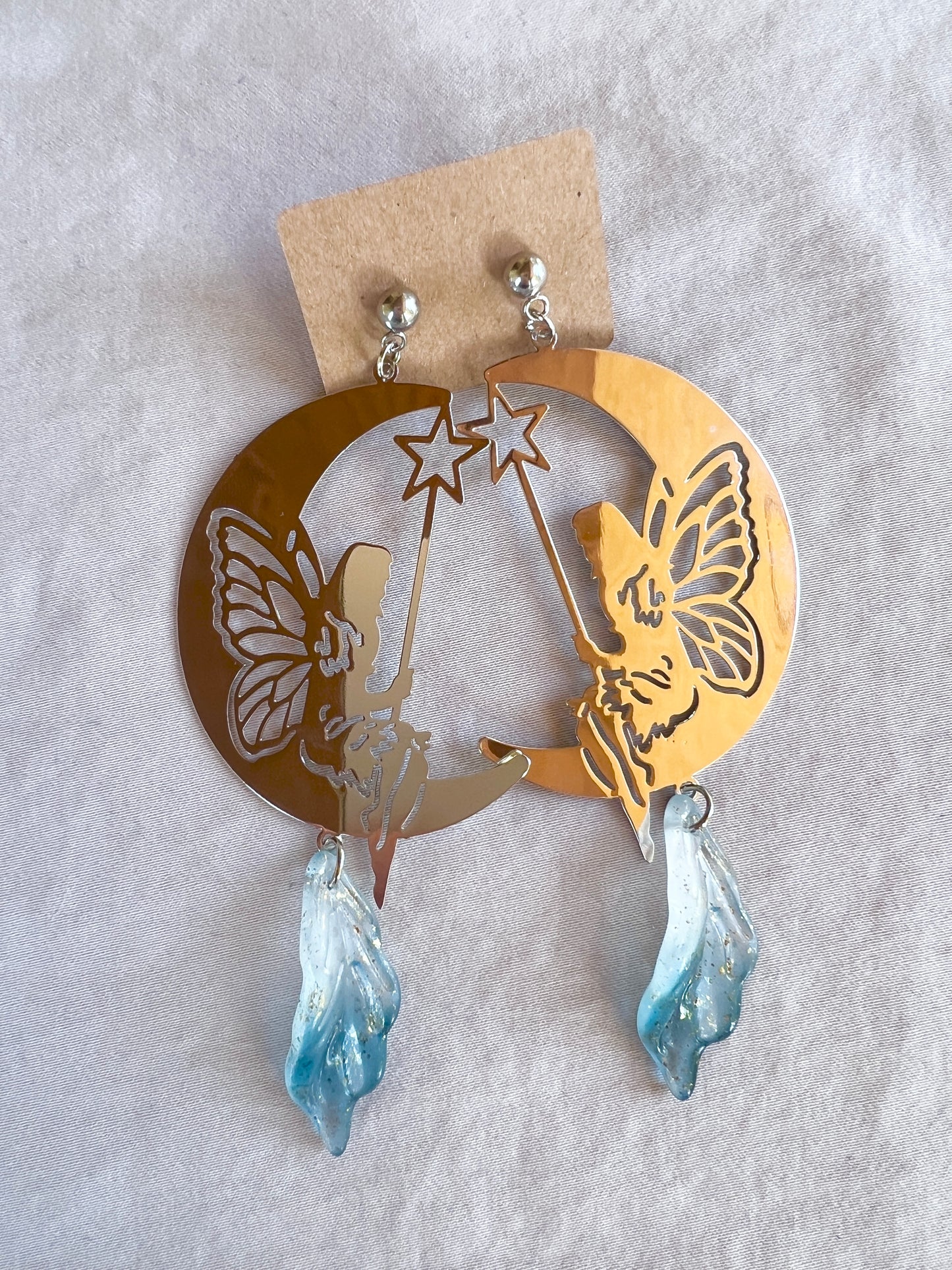 Stormy Sea Moon Fairy Studs