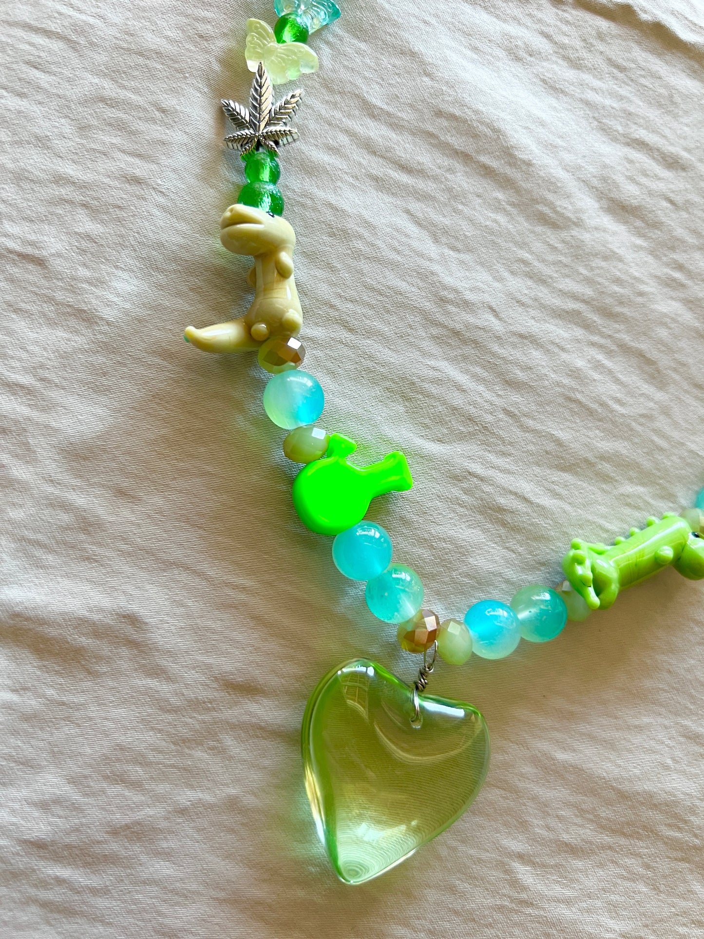 Dino Story Glass Beader Necklace