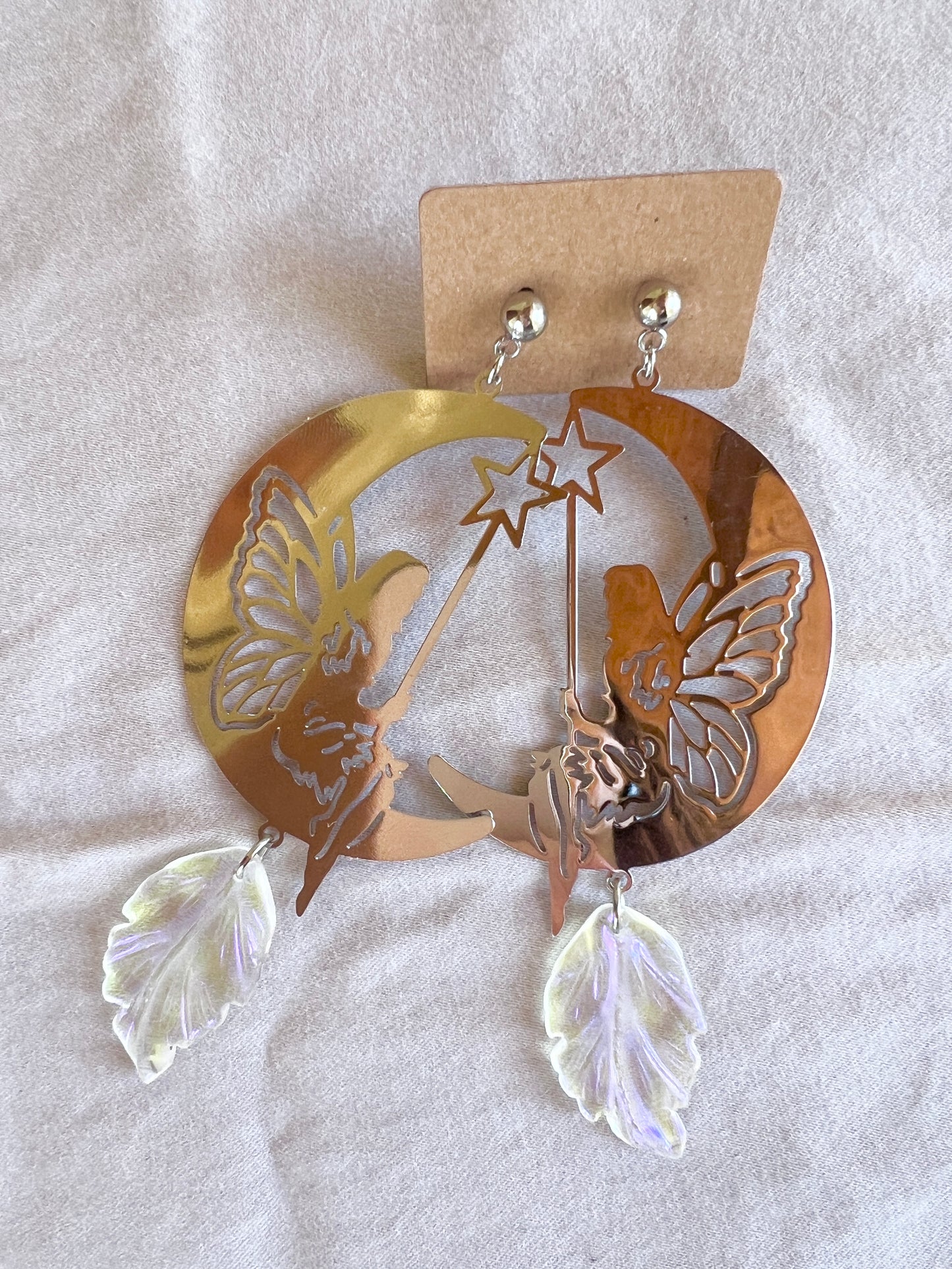 Iridescent Moon Fairy Studs