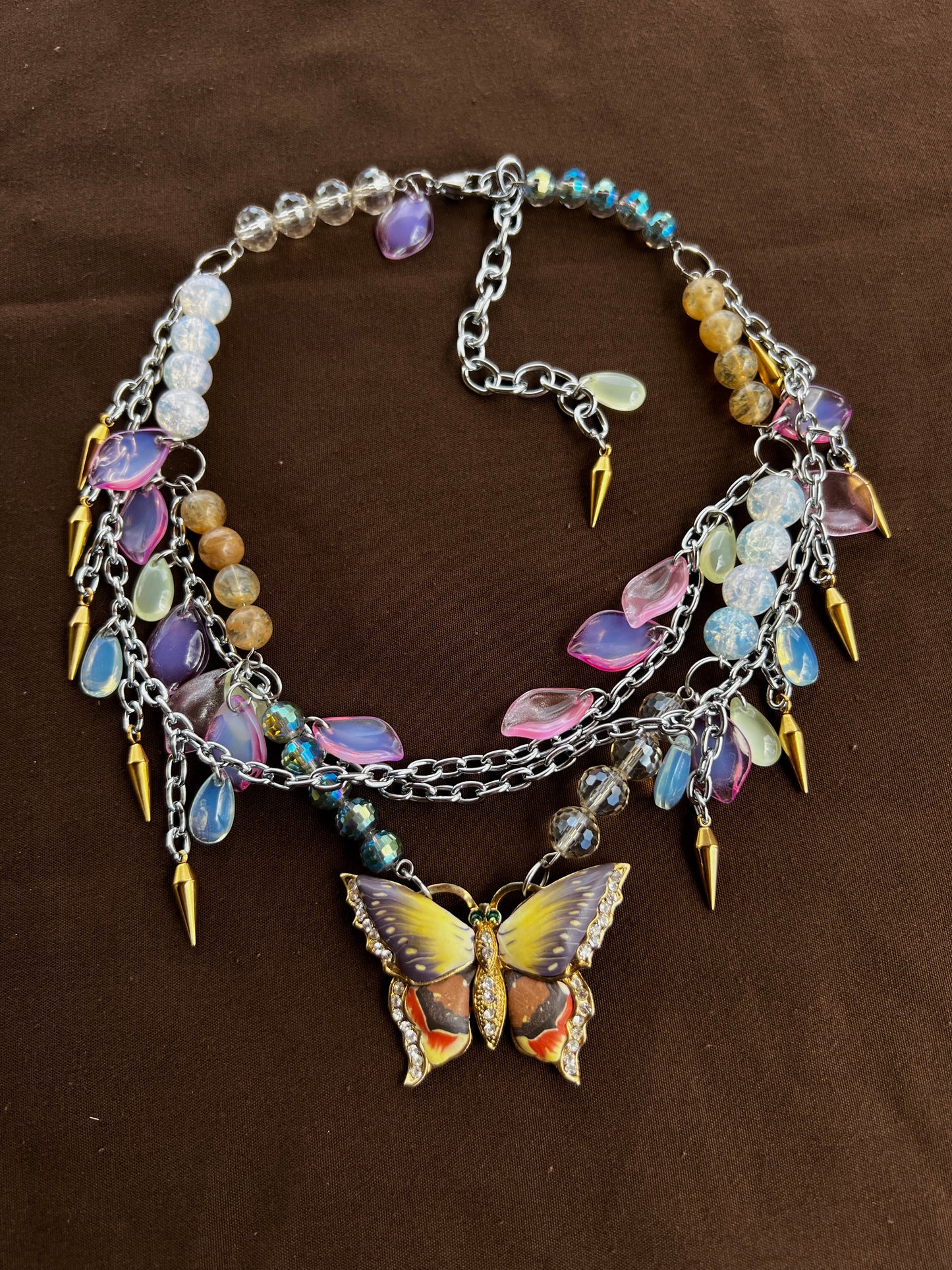 Orchid’s Kiss - Glass Fantasy Chain + Earrings Set