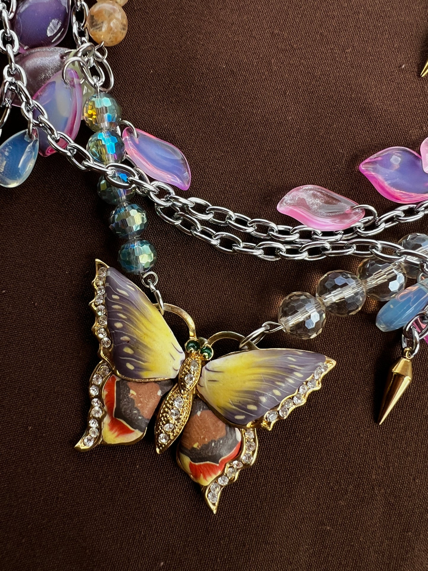 Orchid’s Kiss - Glass Fantasy Chain + Earrings Set
