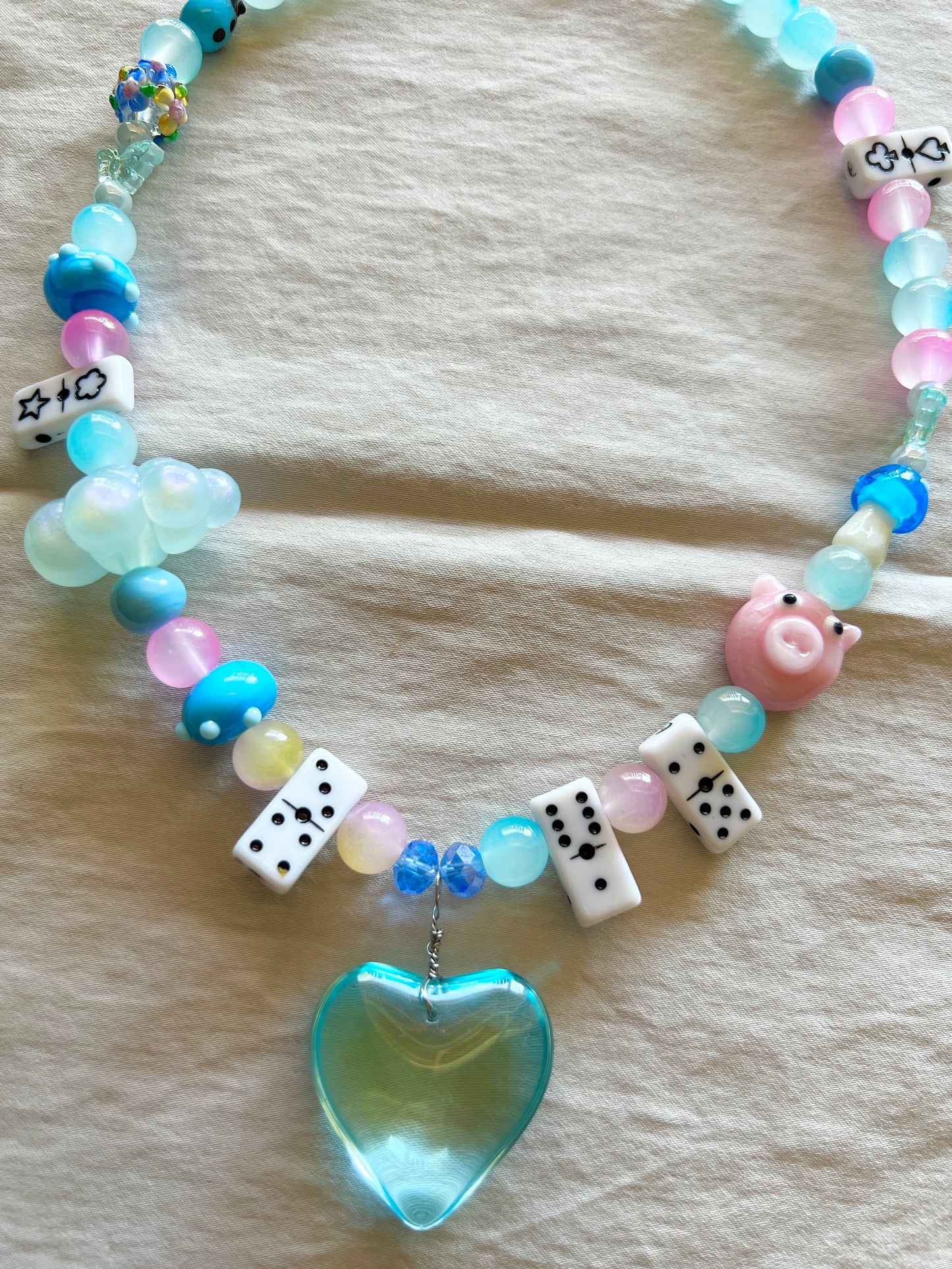 Piggy Wonder Glass Beader Necklace
