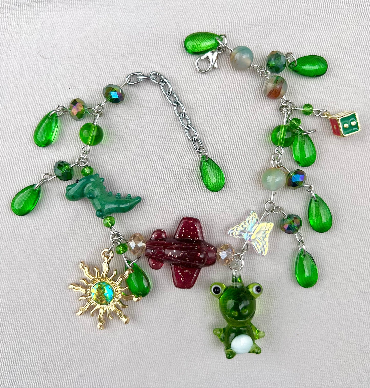 Sky Froggy Glass Wristlet