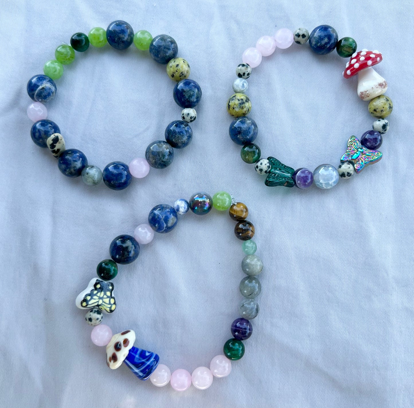 Woodland Creature Gemstone Stack Bracelets