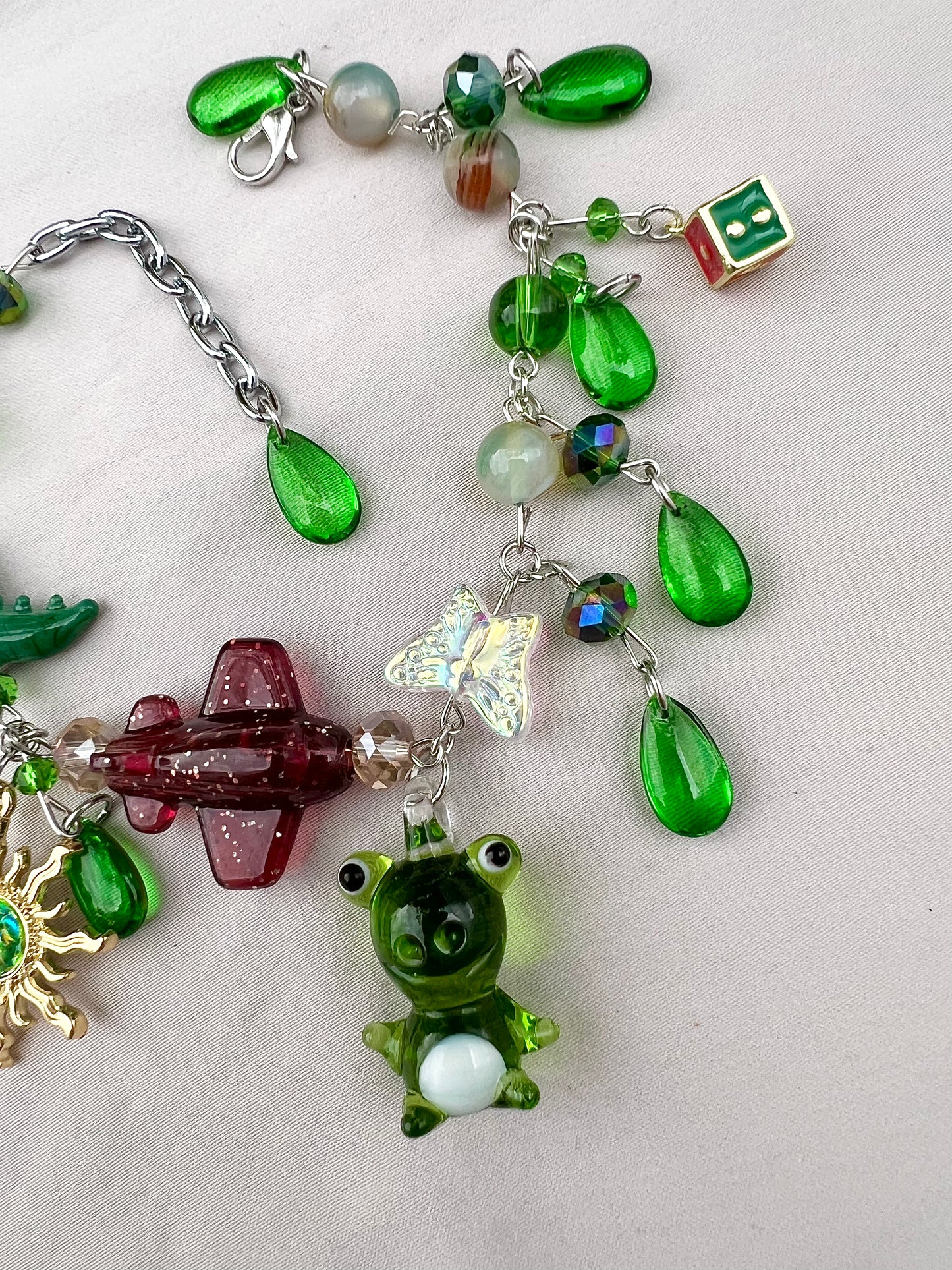 Sky Froggy Glass Wristlet