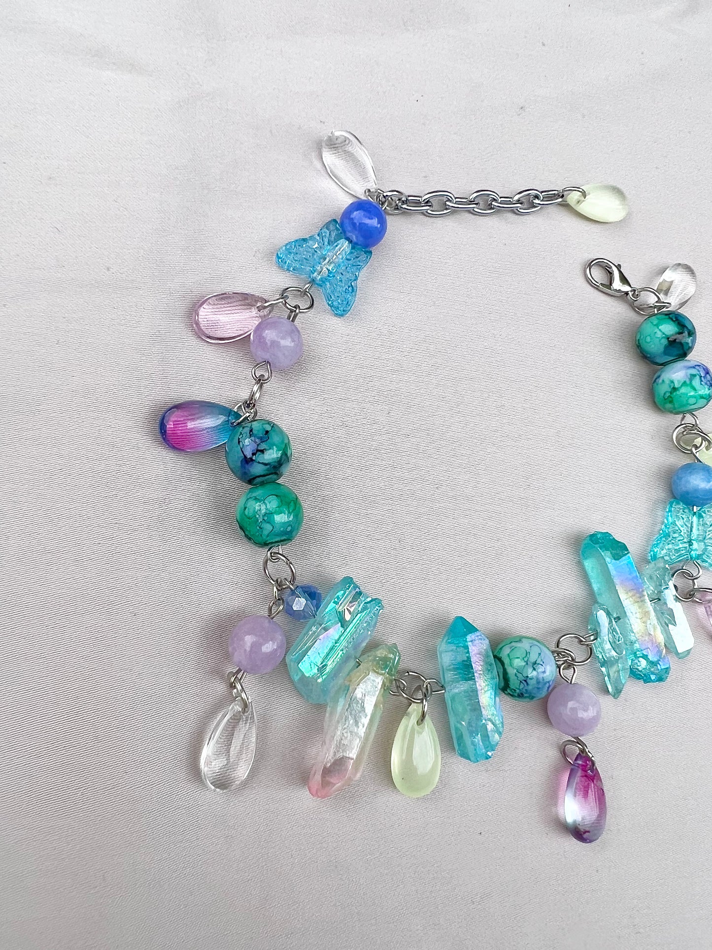 Streams to the Sea Glass & Crystal Wristlet