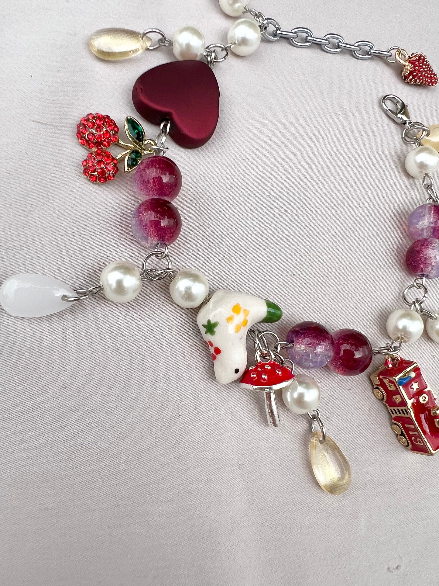 Tiny Heart Glass Wristlet