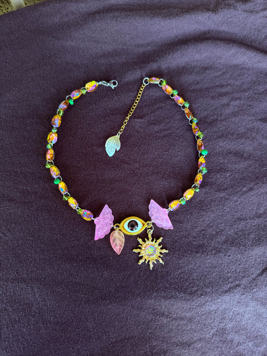 Glass Crystal Third Eye Choker
