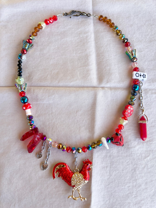 Spicy Chicken - Glass Stack Necklace