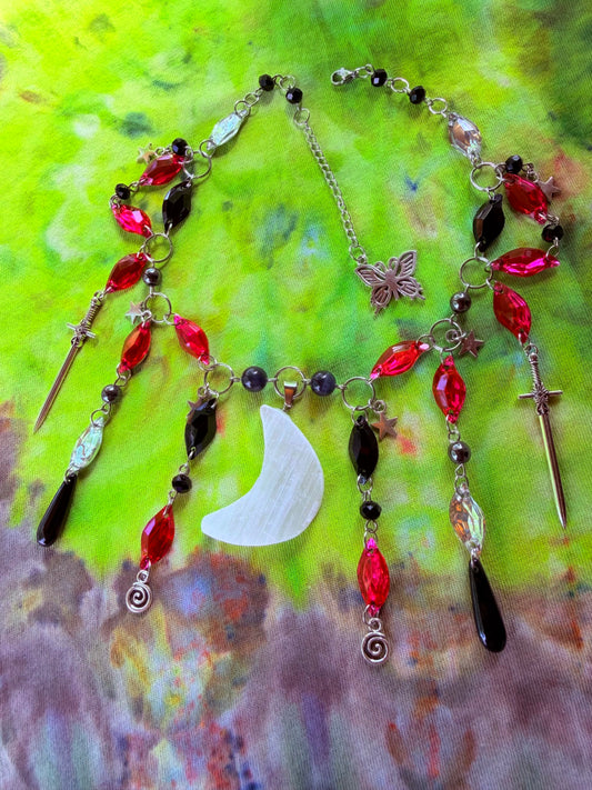 Moon Beam Ecstasy - Resin Crystal Charm Choker