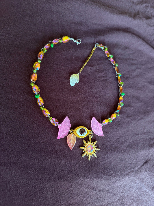 Glass Crystal Third Eye Choker