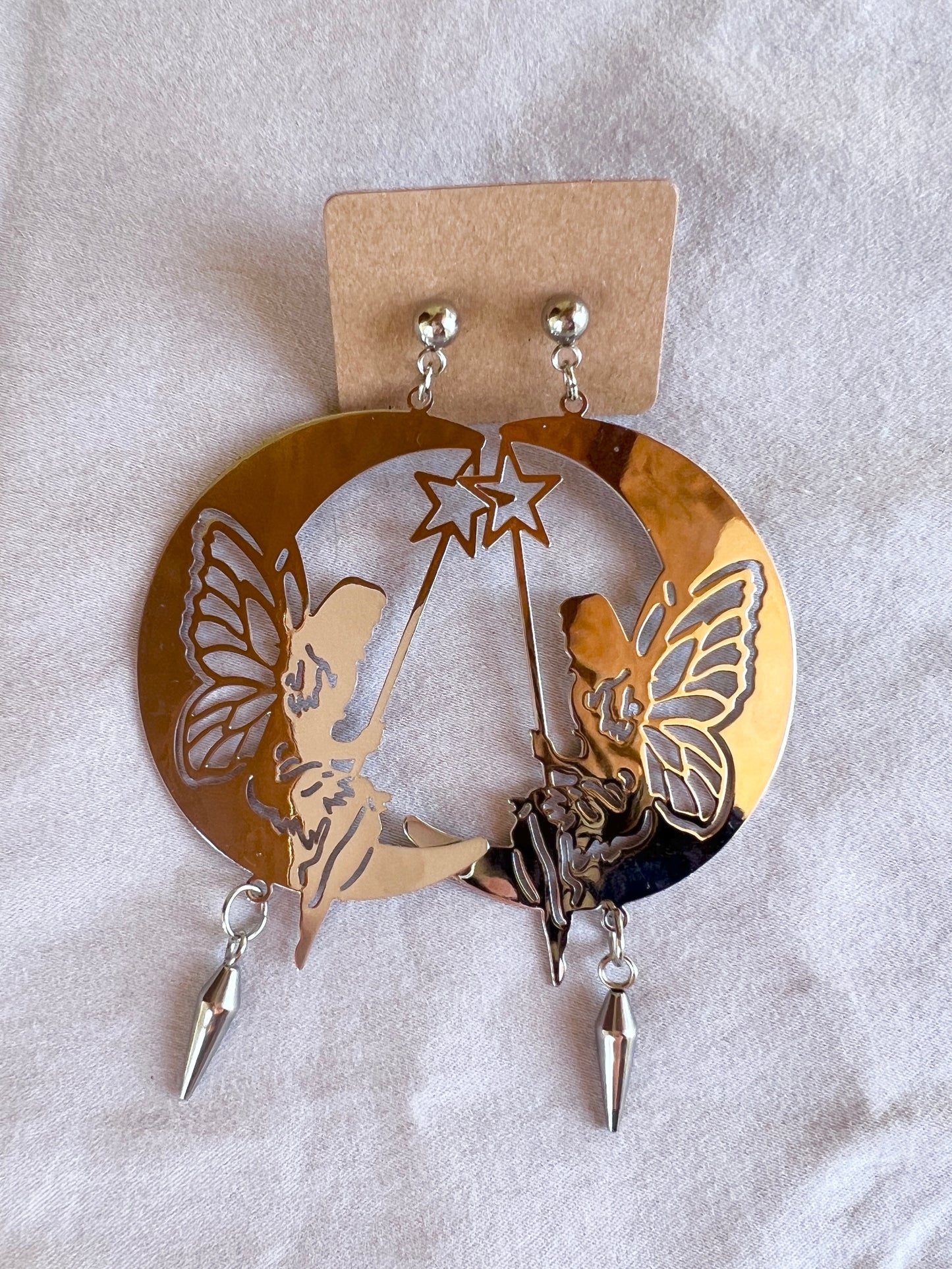 Little Spikes Moon Fairy Studs