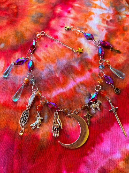 Blood Moon - Resin Crystal Charm Choker