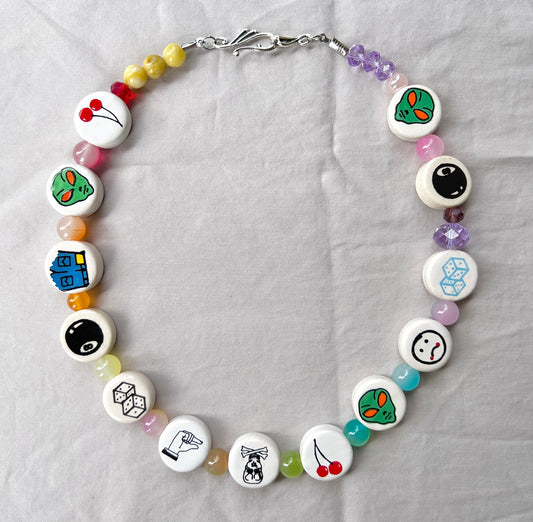 Naked Rainbow Glass Beader Necklace
