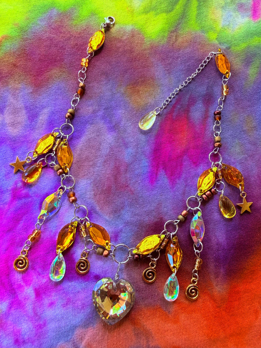 Molten Gold - Resin Crystal Charm Choker