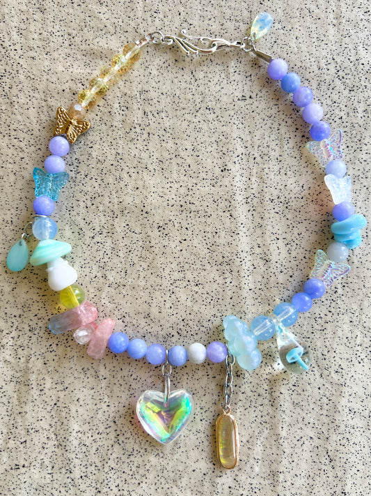 Cloud Portal - Glass Aura Heart Choker