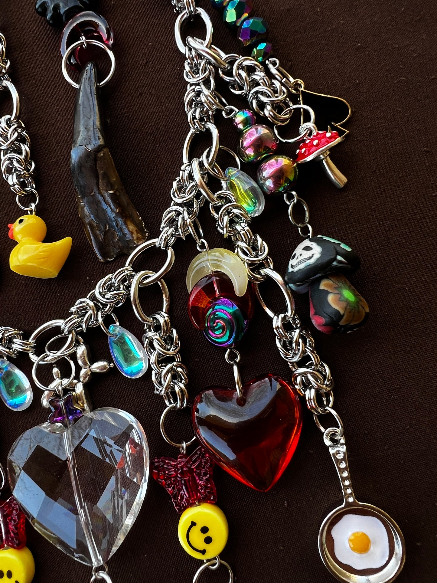 Interdimensional Bliss - Third Eye Chainmaille + Buffalo Teeth Earrings