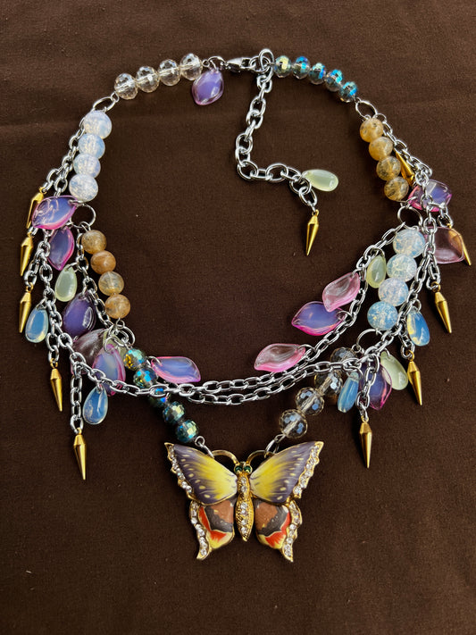 Orchid’s Kiss - Glass Fantasy Chain + Earrings Set