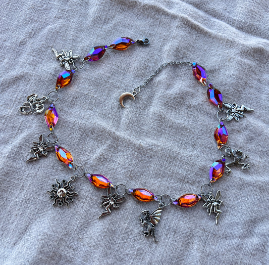 Sun Beam Fae - Resin Crystal Charm Choker