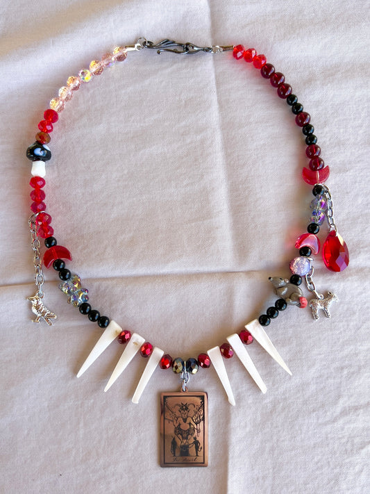 The Devil - Glass Tarot Stack Necklace