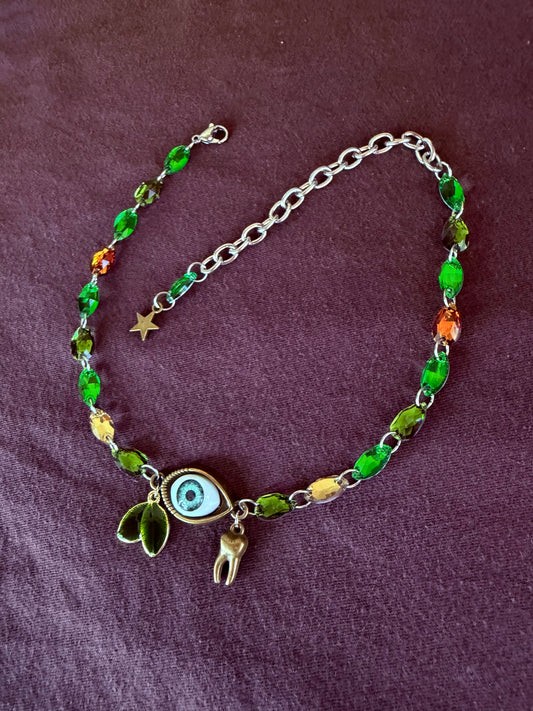 Glass Crystal Third Eye Choker