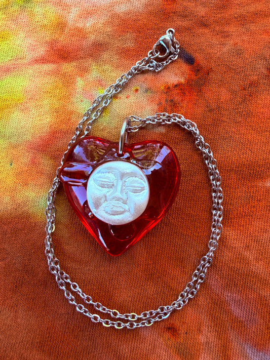 Bravery - Moon Heart Pendant + 18 inch chain