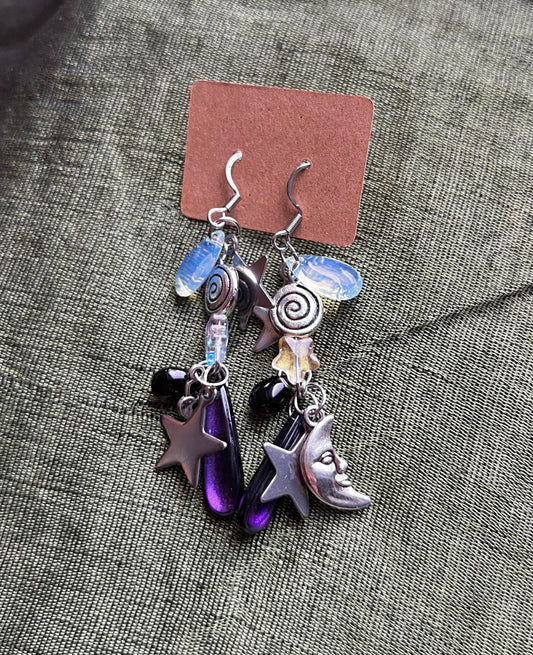 Moon Swirls - Small Trinket Earrings