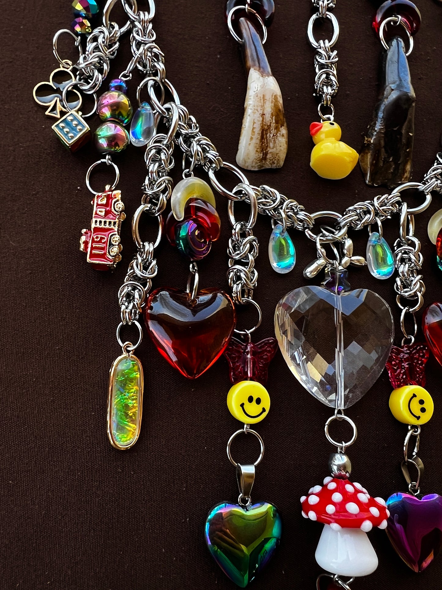 Interdimensional Bliss - Third Eye Chainmaille + Buffalo Teeth Earrings
