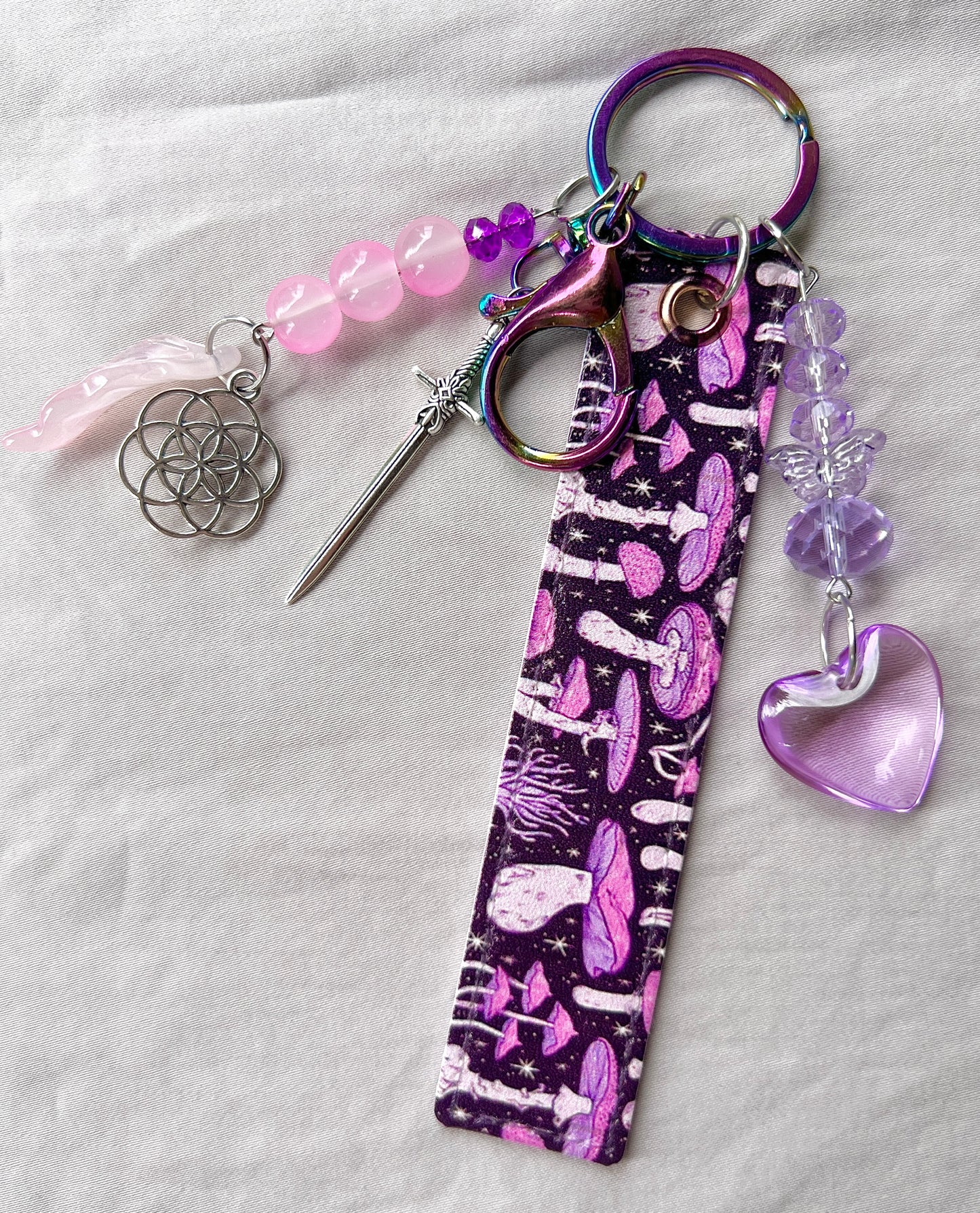 Soft Pink Underbelly Lucky Charm Keychain