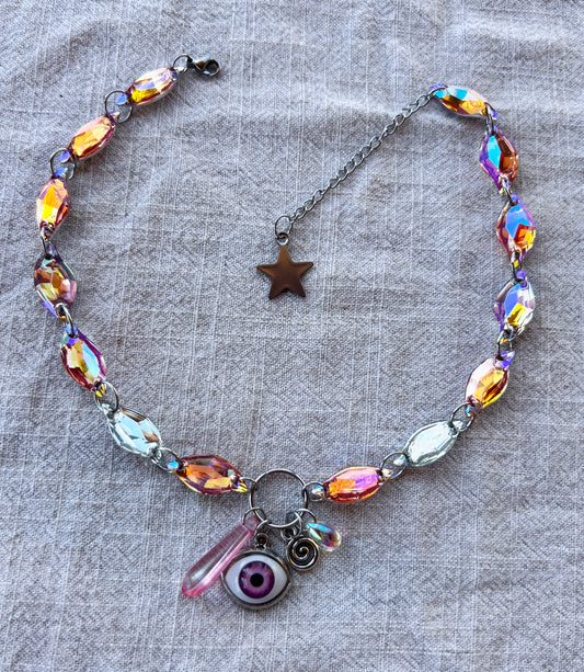 Careful, I Bite - Resin Crystal Trinket Choker