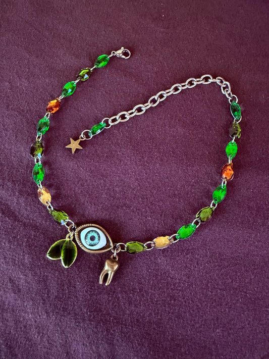 Glass Crystal Third Eye Choker