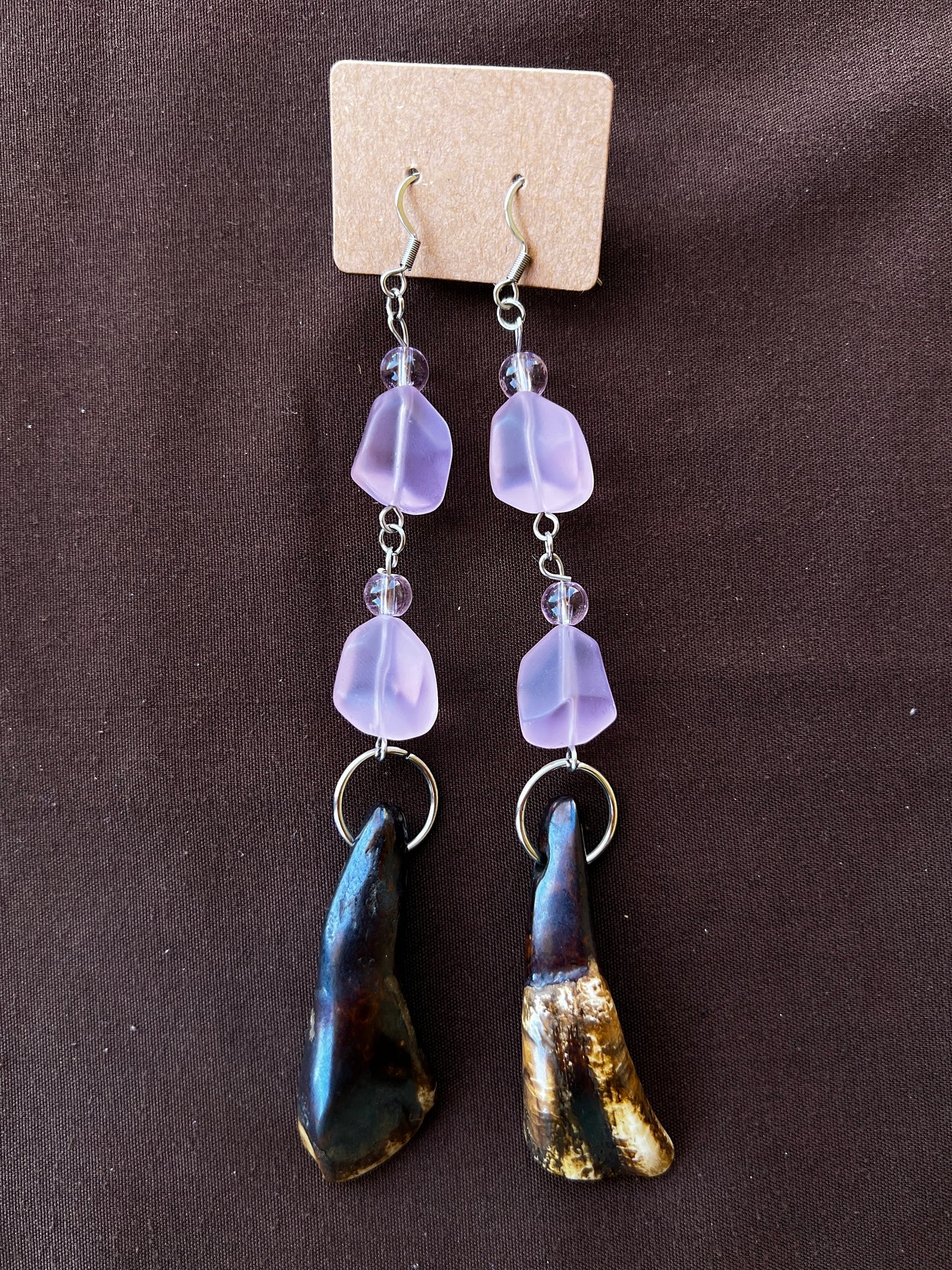 Ocean View - Buffalo Tooth Dangles