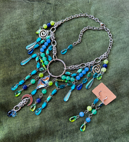 Weeping Siren - Crystal Fantasy Chain + Earrings