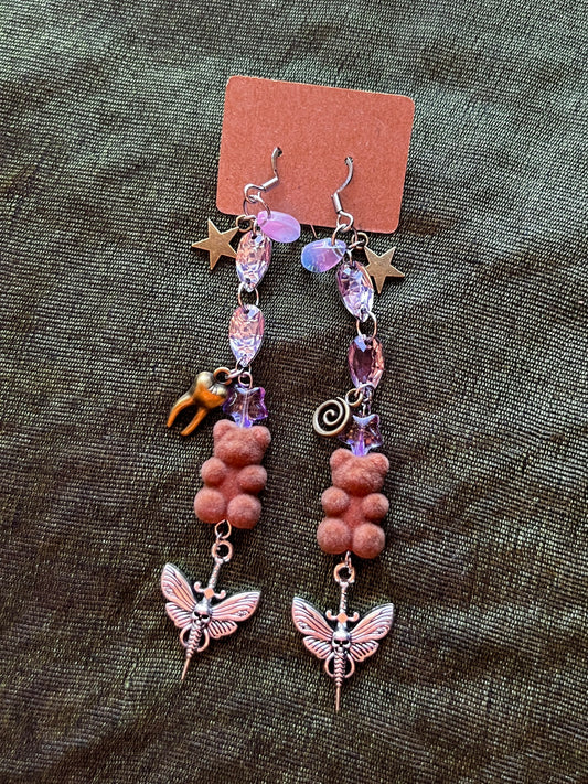 Vicious Bears - Crystal Drop Earrings