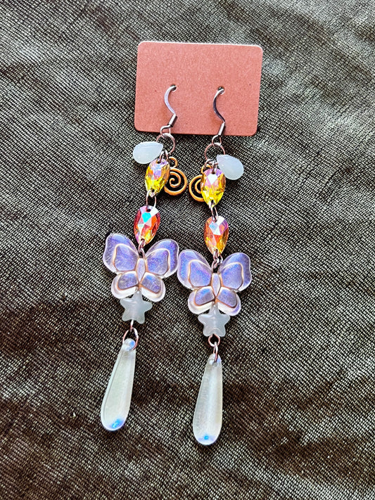 Golden Dream Maker - Crystal Drop Earrings